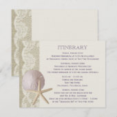 Invitation Itinéraire de plage vintage violet (Devant / Derrière)