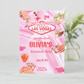 Invitation Itinéraire de poker de Las Vegas Bachelorette Part (Debout devant)