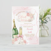 Invitation Itinéraire de vin de nuage rose dessiné à la main (Debout devant)