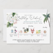 Invitation Itinéraire de week-end d'anniversaire | Palm Beach (Devant)