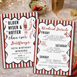 Invitation Itinéraire de week-end d'anniversaire plus chaud e