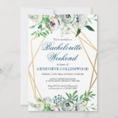 Invitation Itinéraire de week-end de bachelorette florale élé (Devant)