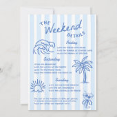 Invitation Itinéraire de week-end de célibataire côtière dess (Dos)