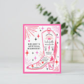 Invitation Itinéraire de week-end de jeune fille en rose Cowg (Debout devant)