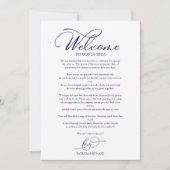 Invitation Itinéraire de week-end de mariage Écriture élégant (Devant)