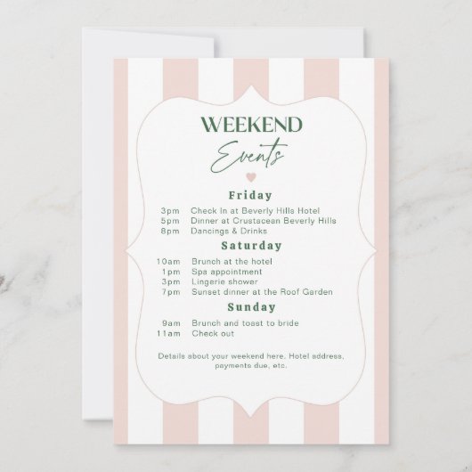 Invitation itinéraire de week-end d'enterrement de vie de jeu (Dos)