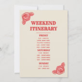 Invitation Itinéraire de week-end enterrement de vie de jeune (Dos)