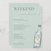 Invitation Itinéraire de Weeken Bachelorette & Martini de Bik (Devant / Derrière)