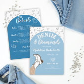 Invitation Itinéraire Denim Diamonds Cowgirl Arch Bachelorett