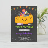 Invitation Itinéraire d'Halloween ou fête d'anniversaire (Debout devant)