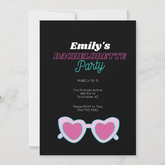 Invitation Itinéraire d'invitation de la fête de Bachelorette (Devant)