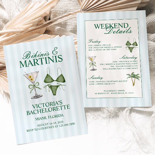 Invitation Itinéraire du Bikinis et Martinis