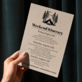 Invitation Itinéraire du Camp Bachelorette et du week-end