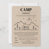 Invitation Itinéraire du Camp Bachelorette et du week-end (Devant)