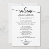 Invitation Itinéraire du Mariage de calligraphie chic (Devant)