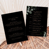 Invitation Itinéraire du Mariage de l'eucalyptus de forme noi