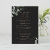 Invitation Itinéraire du Mariage de l'eucalyptus de forme noi (Debout devant)