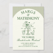 Invitation Itinéraire du parti Marges et Mariage Bachelorette (Devant)