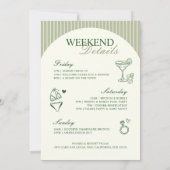 Invitation Itinéraire du parti Marges et Mariage Bachelorette (Dos)