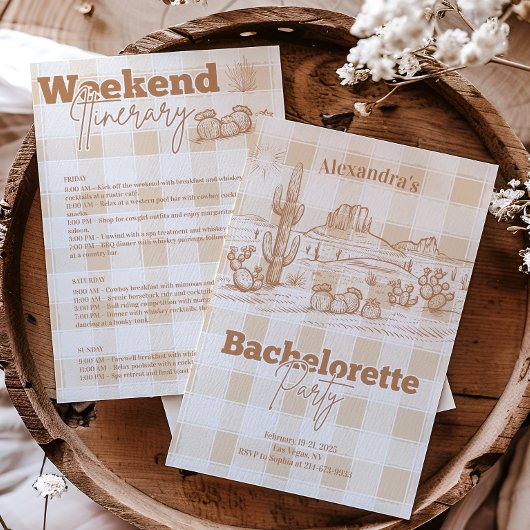 Invitation Itinéraire du voyage de Sedona Bachelorette