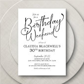 Invitation Itinéraire du week-end d'anniversaire