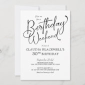 Invitation Itinéraire du week-end d'anniversaire (Devant)