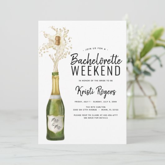 Invitation Itinéraire Du Week-End De Bachelorette (Debout devant)