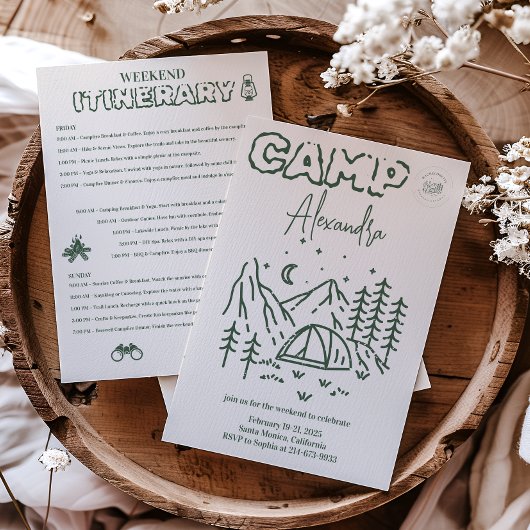 Invitation Itinéraire du week-end de bachelorette