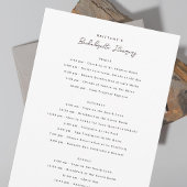 Invitation Itinéraire du week-end de bachelorette