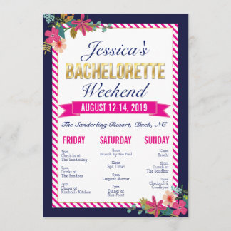 Invitation Itinéraire Du Week-End De Bachelorette
