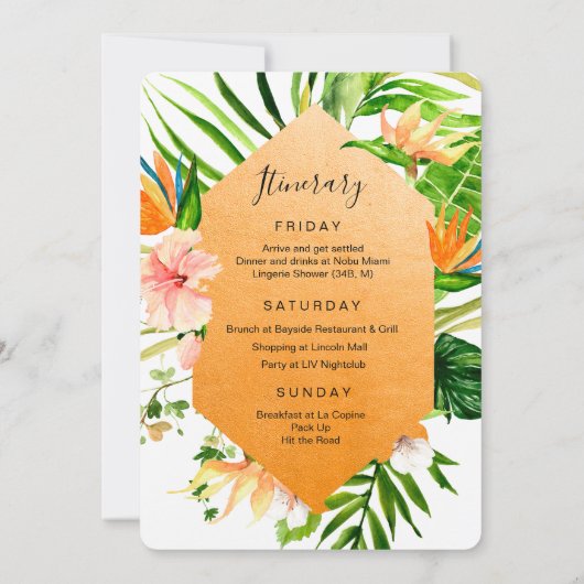Invitation Itinéraire Du Week-End De Bachelorette (Dos)