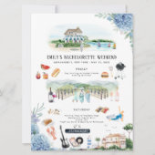 Invitation Itinéraire du week-end de bachelorette | Amaganset (Devant)