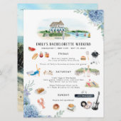 Invitation Itinéraire du week-end de bachelorette | Amaganset (Devant / Derrière)