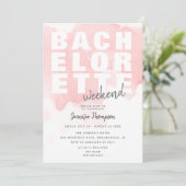 Invitation Itinéraire du week-end de Bachelorette Blush moder (Debout devant)