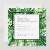 Invitation Itinéraire du week-end de bachelorette botanique t (Dos)
