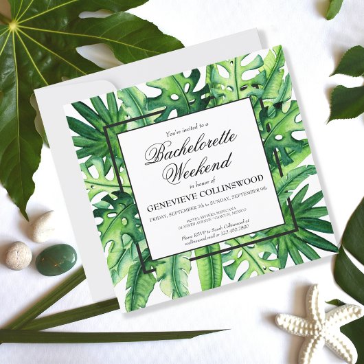 Invitation Itinéraire du week-end de bachelorette botanique t