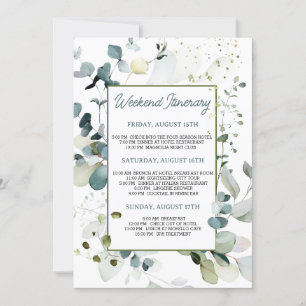 Invitation Itinéraire du week-end de Bachelorette Eucalyptus