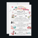 Invitation Itinéraire du week-end de bachelorette | Las Vegas<br><div class="desc">Tu te maries ! Ou votre meilleur ami l'est. Dans les deux cas, vous pouvez planifier des vacances de rêve avec vos BFF. Prenez votre "dernière promenade avant le ring" sur la route avec un voyage inoubliable. Nos cartes d'itinéraires de voyage aquarelle feront faire les filles faire leurs bagages pour...</div>