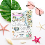 Invitation Itinéraire du week-end de bachelorette | Miami Bea<br><div class="desc">Tu te maries ! Ou votre meilleur ami l'est. Dans les deux cas, vous pouvez planifier des vacances de rêve avec vos BFF. Prenez votre "dernière promenade avant le ring" sur la route avec un voyage inoubliable. Nos cartes d'itinéraires de voyage aquarelle feront faire les filles faire leurs bagages pour...</div>
