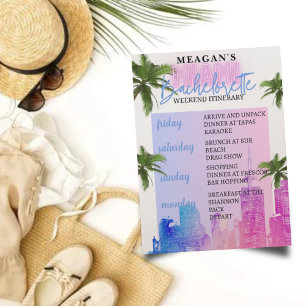 Invitation Itinéraire du week-end de bachelorette   Miami Bea