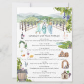 Invitation Itinéraire du week-end de bachelorette | Napa Wine (Devant)