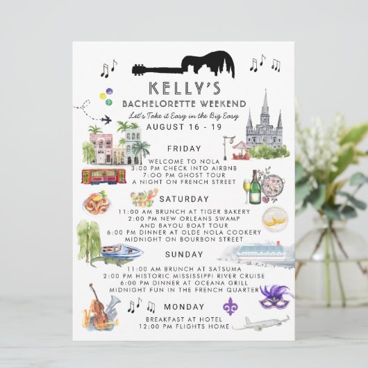Invitation Itinéraire du week-end de bachelorette | Nouvelle- (Debout devant)