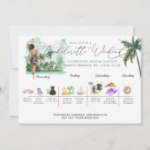 Invitation Itinéraire du week-end de bachelorette | Palme tro (Devant)