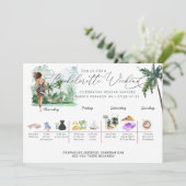 Invitation Itinéraire du week-end de bachelorette | Palme tro (Debout devant)