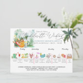 Invitation Itinéraire du week-end de bachelorette | Palme tro (Debout devant)