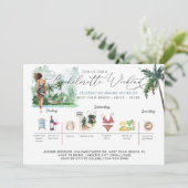 Invitation Itinéraire du week-end de bachelorette | Plage de  (Debout devant)