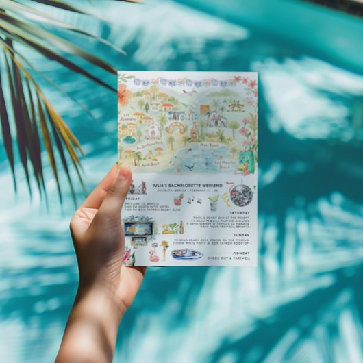 Invitation Itinéraire du week-end de bachelorette | Sayulita