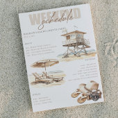 Invitation Itinéraire du week-end de Fête des mariées de plag