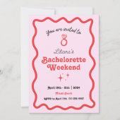 Invitation Itinéraire du week-end de la Bachelorette à vague (Devant)