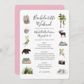 Invitation Itinéraire du week-end de la Bachelorette Mountain (Devant / Derrière)